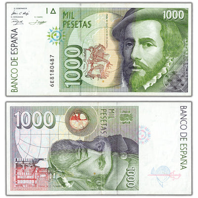 SOLD Spain 1992 1000 Pesetas Note P #163 - EF