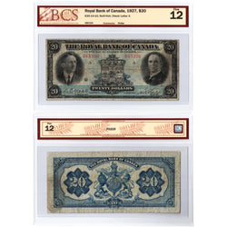$20 1927 Royal Bank of Canada Chartered Note #630-14-10 - BCS F-12