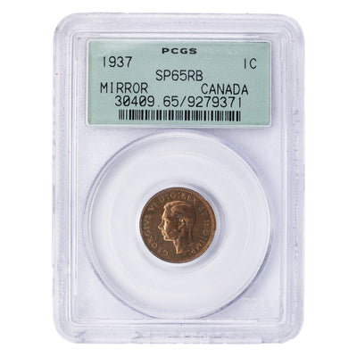 SOLD Canada 1937 1 Small Cent Coin - PCGS Mirror Specimen SP-65 RB