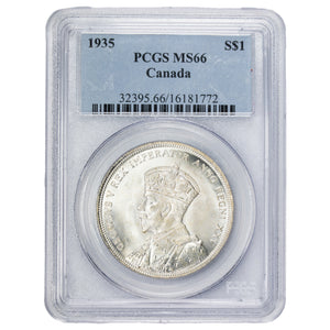 SOLD Canada 1935 $1 Silver Dollar Coin - ICCS MS-66