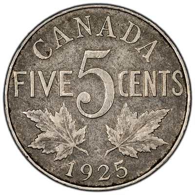 SOLD Canada 1925 5 Cents Nickel Coin - Key Date - F-15