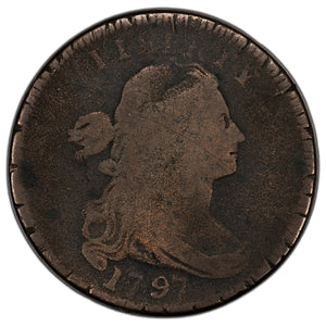 SOLD United States 1797 Plain Edge, Stems Draped Bust Large Cent - Filler