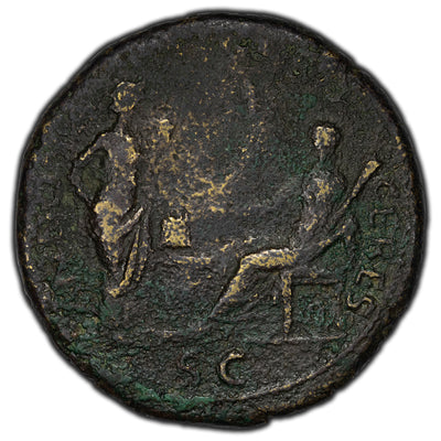 Ancient Rome Nero AD 66 Sestertius Coin RIC I #568