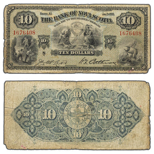 SOLD $10 1935 Bank of Nova Scotia Canada Chartered Note #550-36-04 - Missing Corners