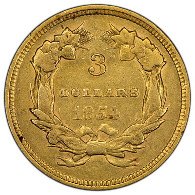 SOLD United States 1854 $3 Three Dollars Gold Coin - Perfect Type Piece!