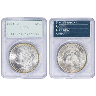 SOLD United States 1883-O $1 Morgan Dollar Silver Coin - PCGS MS-64 OGH Rattler