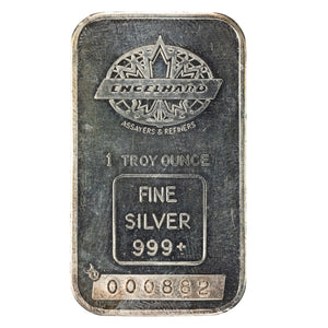 SOLD Engelhard Maple Leaf 1oz .999 Fine Silver Bar - Lower Serial #882