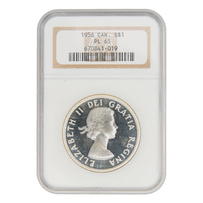 Canada 1956 $1 Silver Dollar Coin - NGC PL-65