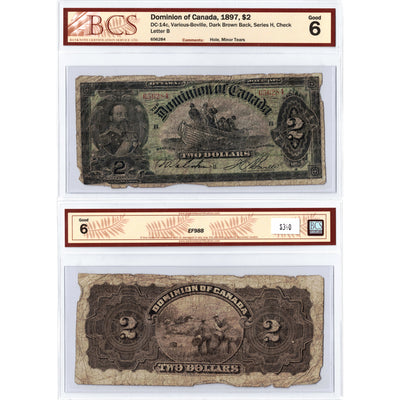 SOLD $2 1897 Dominion of Canada Note Boville DC-14c - BCS G-6