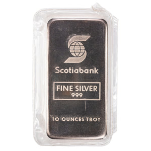 SOLD Johnson Matthey JM Scotiabank 10oz .999 Fine Silver Bar - Sealed