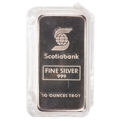 SOLD Johnson Matthey JM Scotiabank 10oz .999 Fine Silver Bar - Sealed