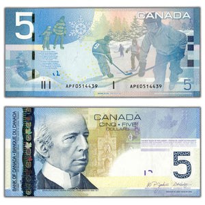 SOLD $5 2006 Bank of Canada Note BC-67b - APF/APE Mismatched Prefix Error