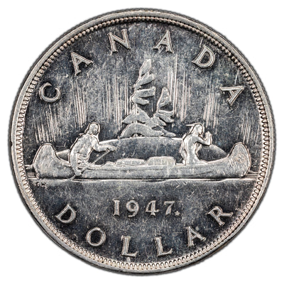 SOLD Canada 1947 Maple Leaf $1 Silver Dollar Coin - EF-40