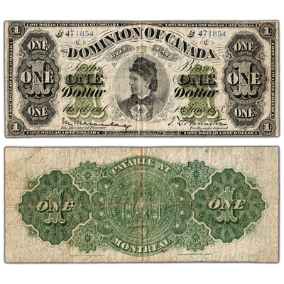 $1 1878 Dominion of Canada Note Payable at Montreal Series C DC-8e-iii-O - Fine+