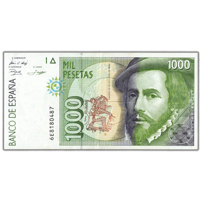 SOLD Spain 1992 1000 Pesetas Note P #163 - EF