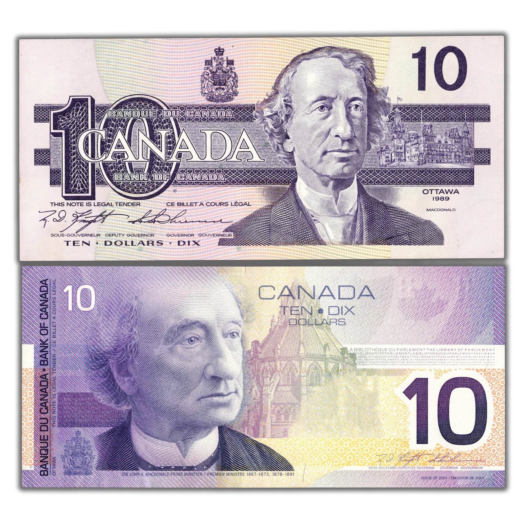 SOLD $10 Bank of Canada Notes Birds & Journey Series - Lasting Impress ...