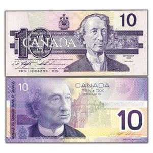 SOLD $10 Bank of Canada Notes Birds & Journey Series - Lasting Impressions Matched Serials