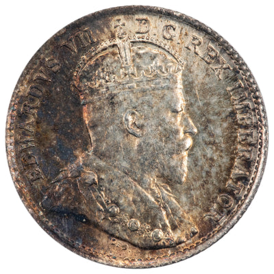 Canada 1907 5 Cents Silver Coin - ICCS MS-62