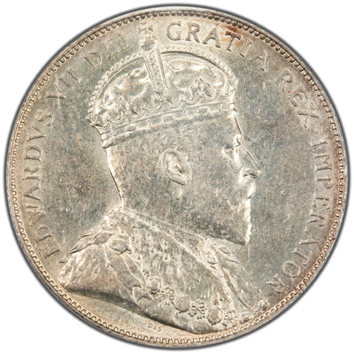 Canada 1906 50 Cents Half Dollar Silver Coin - ICCS AU-50