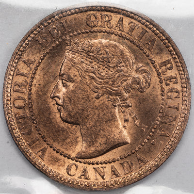 SOLD Canada 1901 1 Large Cent Coin - ICCS MS-64 Red