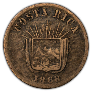 SOLD Costa Rica 1868 1 Centavo Coin KM #275