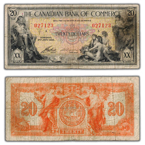 SOLD $20 1935 Canadian Bank of Commerce Canada Chartered Note #75-18-10 - VG