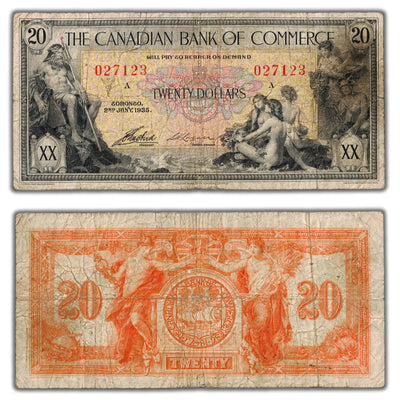 SOLD $20 1935 Canadian Bank of Commerce Canada Chartered Note #75-18-10 - VG