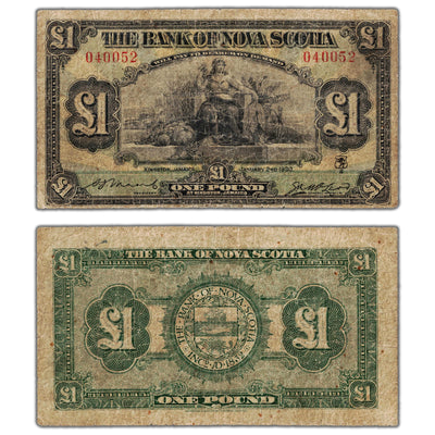 1 Pound 1930 Bank of Nova Scotia Jamaica Chartered Note #550-38-04-02 - VG