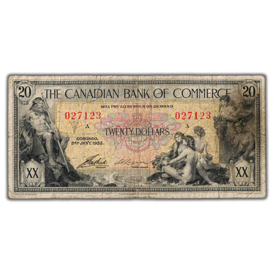 SOLD $20 1935 Canadian Bank of Commerce Canada Chartered Note #75-18-10 - VG