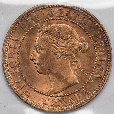 SOLD Canada 1901 1 Large Cent Coin - ICCS MS-65 Red
