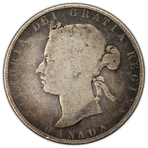 SOLD Canada 1881-H 50 Cents Half Dollar Silver Coin - aG