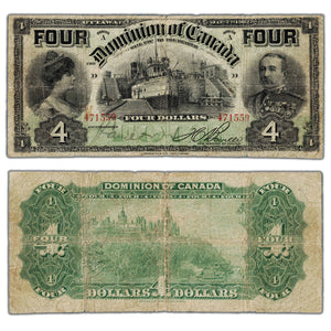 SOLD $4 1902 Dominion of Canada Note Boville DC-17b - VG