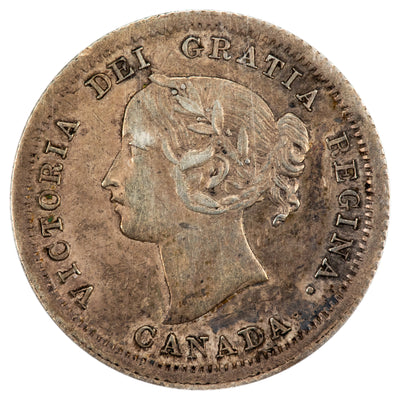 SOLD Canada 1858 Large Date 5 Cents Silver Coin First Year of Issue! - ICCS VF-30