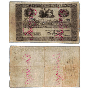 Ireland Provincial Bank 1880 10 Ten Pounds Note - Contemporary Forgery