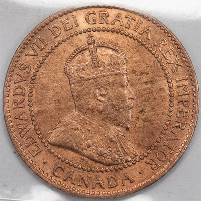 SOLD Canada 1910 1 Large Cent Coin - ICCS MS-64 Red