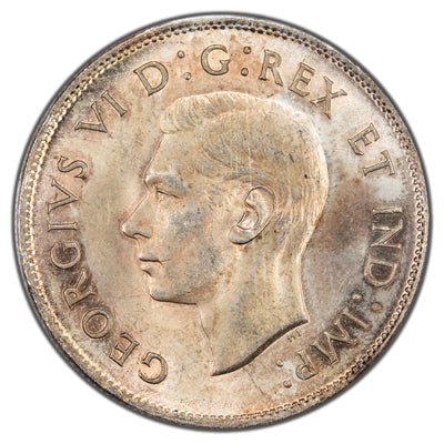 Canada 1944 Far 4 50 Cents Half Dollar Silver Coin - ICCS MS-64