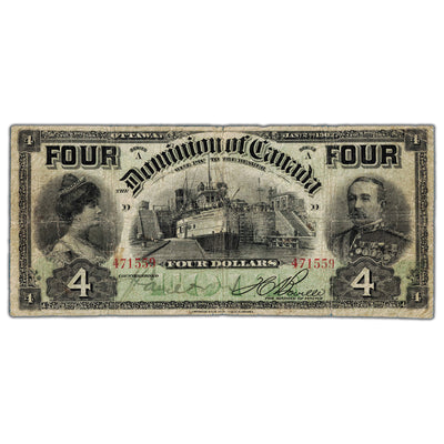 SOLD $4 1902 Dominion of Canada Note Boville DC-17b - VG