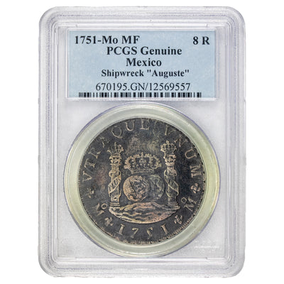 SOLD Mexico 1751-Mo MF 8 Reales Silver Coin Auguste 1761 Shipwreck - PCGS Genuine