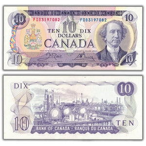 SOLD $10 1971 Bank of Canada Note Crow-Bouey FDB Prefix BC-49d - AU-58