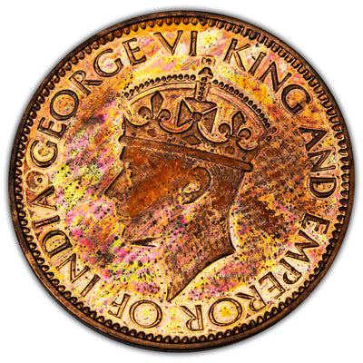 Ceylon 1945 1 Cent Proof Coin KM #111