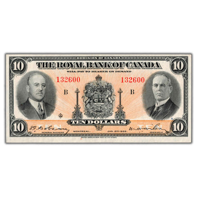 SOLD $10 1935 Royal Bank of Canada Chartered Note #630-18-04 - About EF
