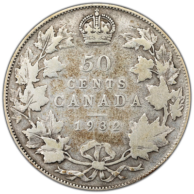 SOLD Canada 1932 50 Cents Half Dollar Silver Coin - G-6