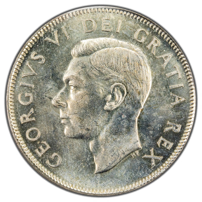 Canada 1950 No Design 50 Cents Half Dollar Silver Coin - ICCS MS-64