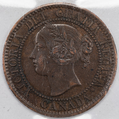 SOLD Canada 1859 Double Punch N9 #2 1 Large Cent Coin - ICCS EF-40