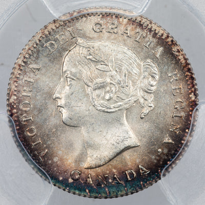 SOLD Canada 1901 5 Cents Silver Coin - PCGS MS-65 Nice Toning