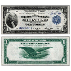 SOLD United States 1918 $1 Boston MA National Note - Nice AU