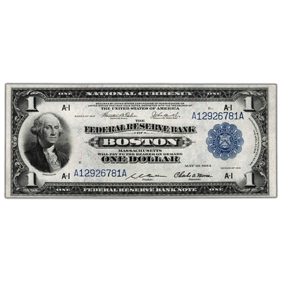 SOLD United States 1918 $1 Boston MA National Note - Nice AU