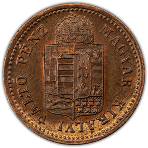 Hungary 1887-KB 1 Kreuzer Coin KM #458