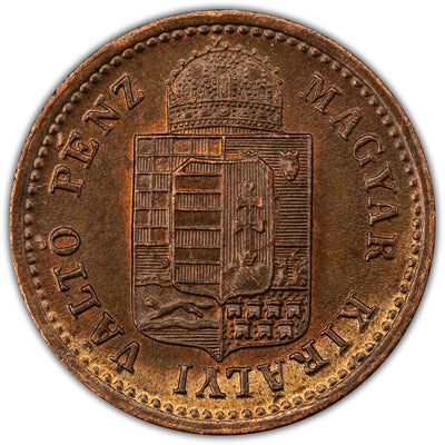 Hungary 1887-KB 1 Kreuzer Coin KM #458