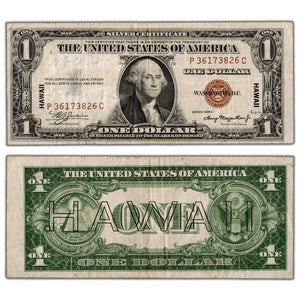SOLD United States 1935 $1 One Dollar Hawaii Silver Certificate Note - VF